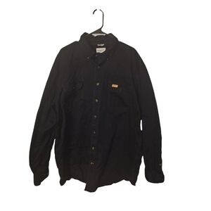 Carhartt Button Down Shirt-Mens-2XL Tall-Dark Navy Blue‎